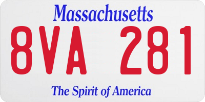 MA license plate 8VA281