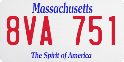 MA license plate 8VA751