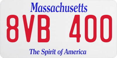 MA license plate 8VB400
