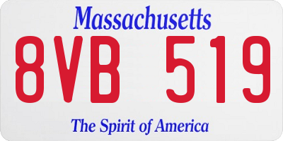 MA license plate 8VB519
