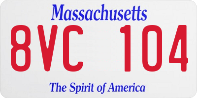 MA license plate 8VC104