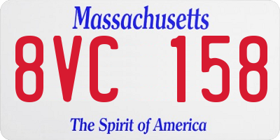 MA license plate 8VC158