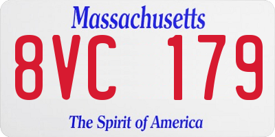 MA license plate 8VC179