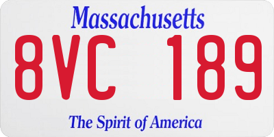 MA license plate 8VC189