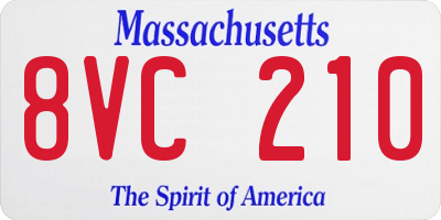 MA license plate 8VC210