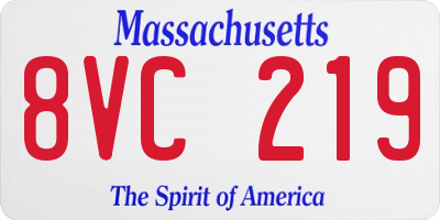MA license plate 8VC219