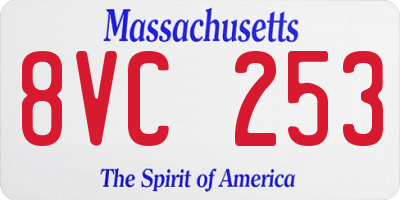 MA license plate 8VC253