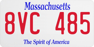 MA license plate 8VC485