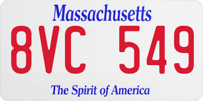 MA license plate 8VC549