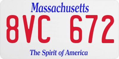 MA license plate 8VC672