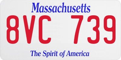 MA license plate 8VC739