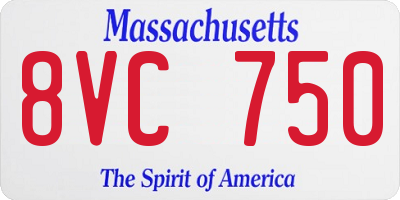 MA license plate 8VC750