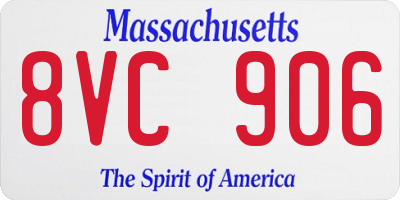 MA license plate 8VC906