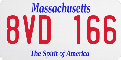 MA license plate 8VD166