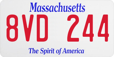 MA license plate 8VD244