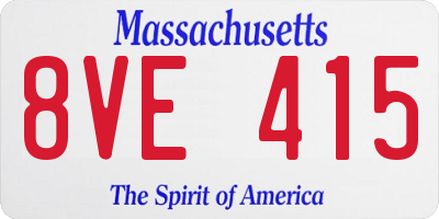 MA license plate 8VE415