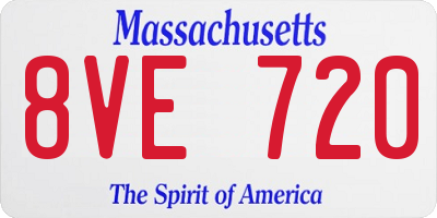 MA license plate 8VE720
