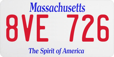 MA license plate 8VE726