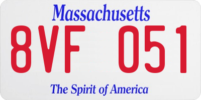 MA license plate 8VF051