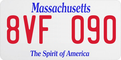 MA license plate 8VF090