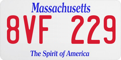 MA license plate 8VF229