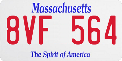MA license plate 8VF564