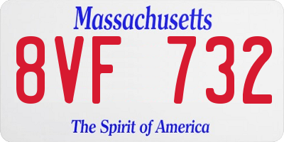 MA license plate 8VF732