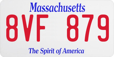 MA license plate 8VF879