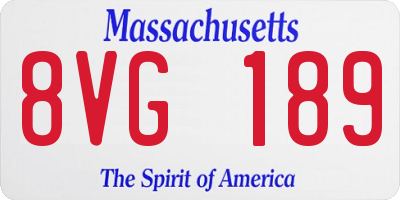 MA license plate 8VG189