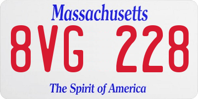 MA license plate 8VG228