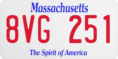 MA license plate 8VG251