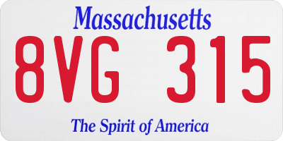 MA license plate 8VG315