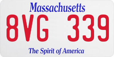 MA license plate 8VG339