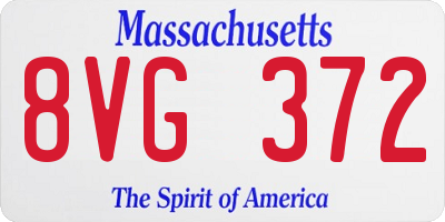 MA license plate 8VG372