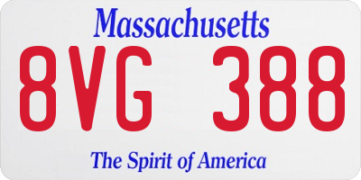 MA license plate 8VG388