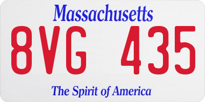 MA license plate 8VG435