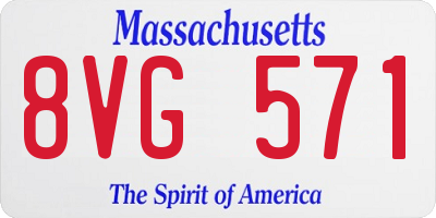 MA license plate 8VG571