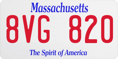 MA license plate 8VG820