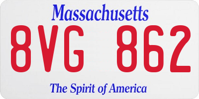 MA license plate 8VG862