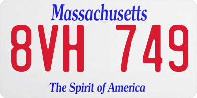 MA license plate 8VH749