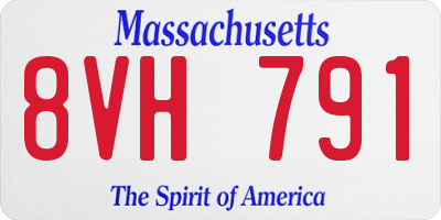 MA license plate 8VH791