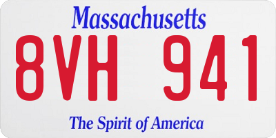 MA license plate 8VH941