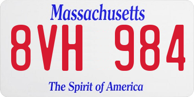 MA license plate 8VH984