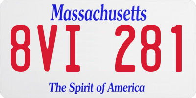 MA license plate 8VI281