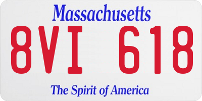 MA license plate 8VI618