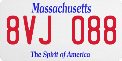 MA license plate 8VJ088