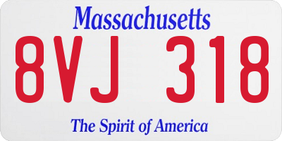 MA license plate 8VJ318