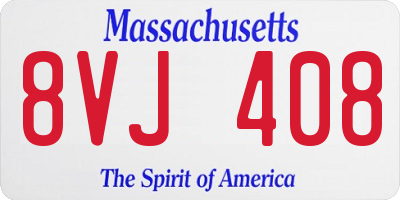 MA license plate 8VJ408
