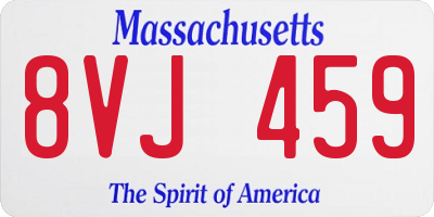 MA license plate 8VJ459