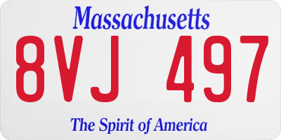 MA license plate 8VJ497